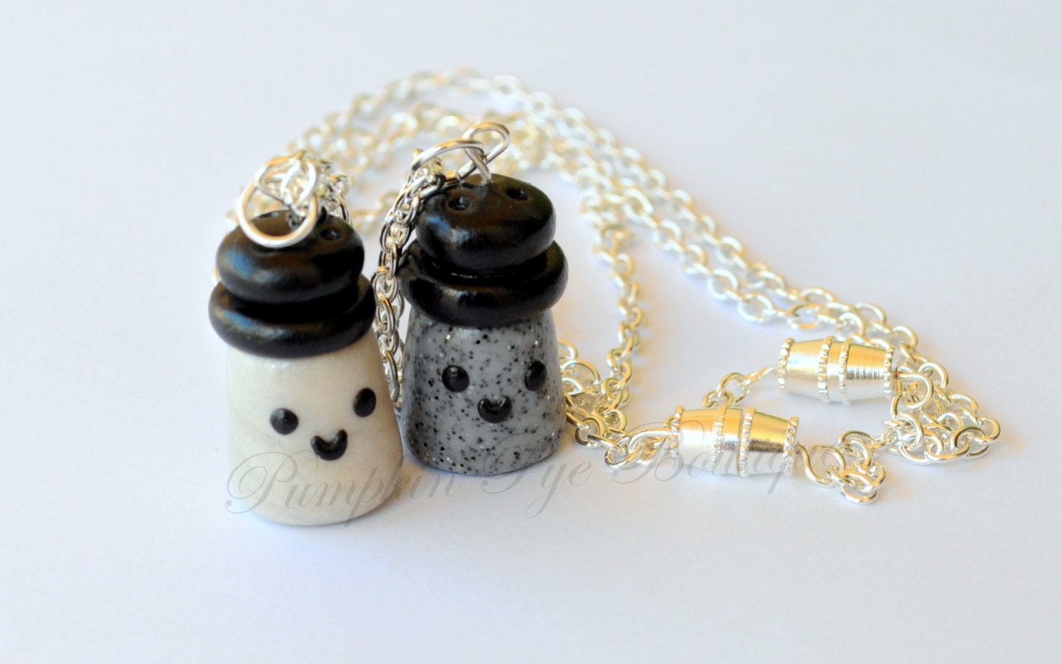 Best Friend Salt and Pepper Necklaces BFF Gift Polymer Clay