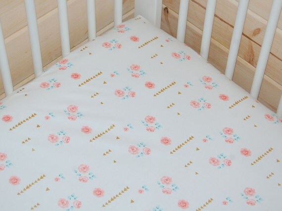 pink and gold baby bedding mini crib sheet pink crib sheet/