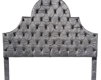 Silver Gray King Size Headboard Tufted Upholstered Headboard Gray King Size Velvet Headboard Tufted Headboard King Size Headboard