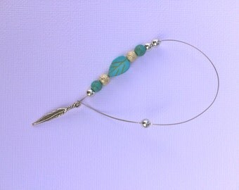 Turquoise Beaded Car Rearview Mirror Charm