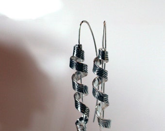 Sterling Silver Fern Coil Ear wires - Handmade