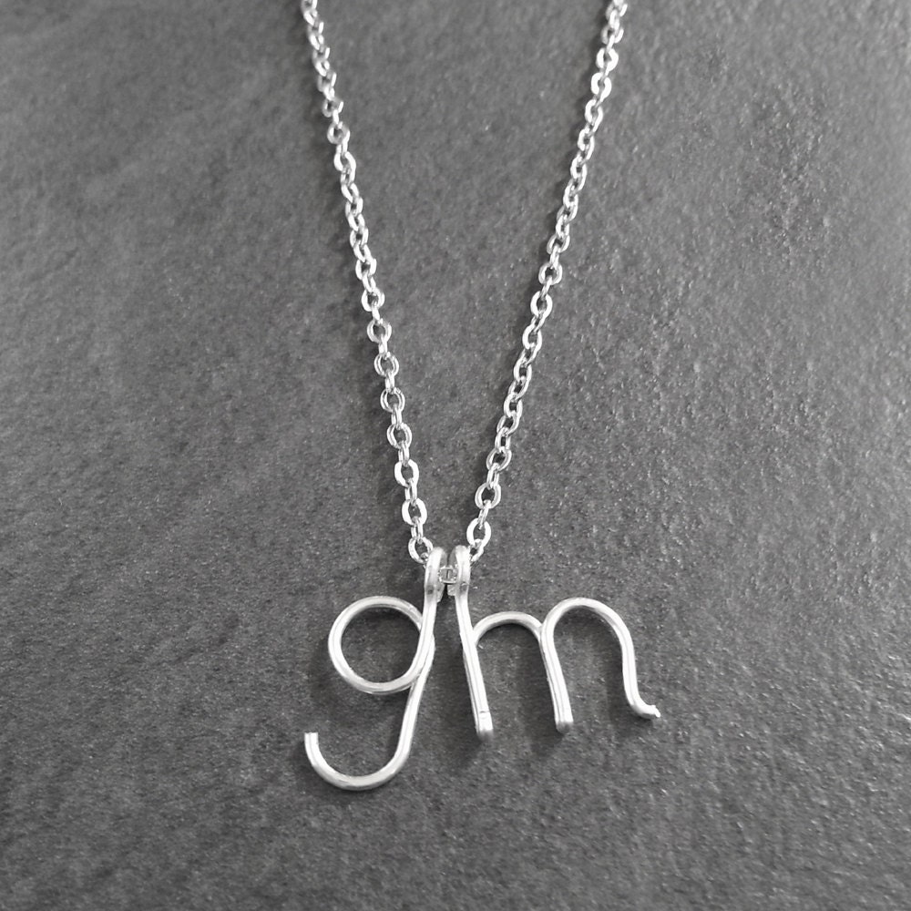 Two Initial Necklace Mom Jewelry Personalized by FioreJewellery
