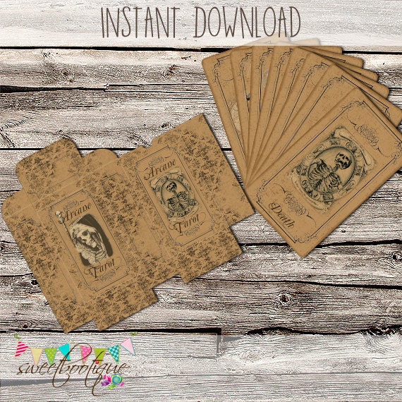 Full Gothic Tarot Card Set 78 cards Printable Instant