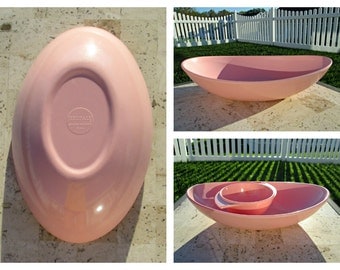 Vintage Meldale Melmac Oval Serving Bowl - MCM Pretty in Pink Plastic Oval Bowl - Atomic Age Serving Bowl - Great Retro Fruit Bowl