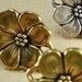 2 Earring Post Flower Gold Antique Plated with loop 15mm 1 pair Tierra Cast findings