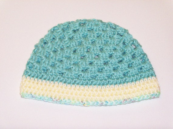 Download CLEARANCE Infant Granny Square Beanie in Aqua and by BeyondCrochet