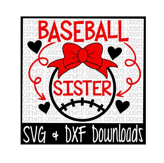 Download Baseball Sister Cutting File SVG & DXF Files by CorbinsCloset