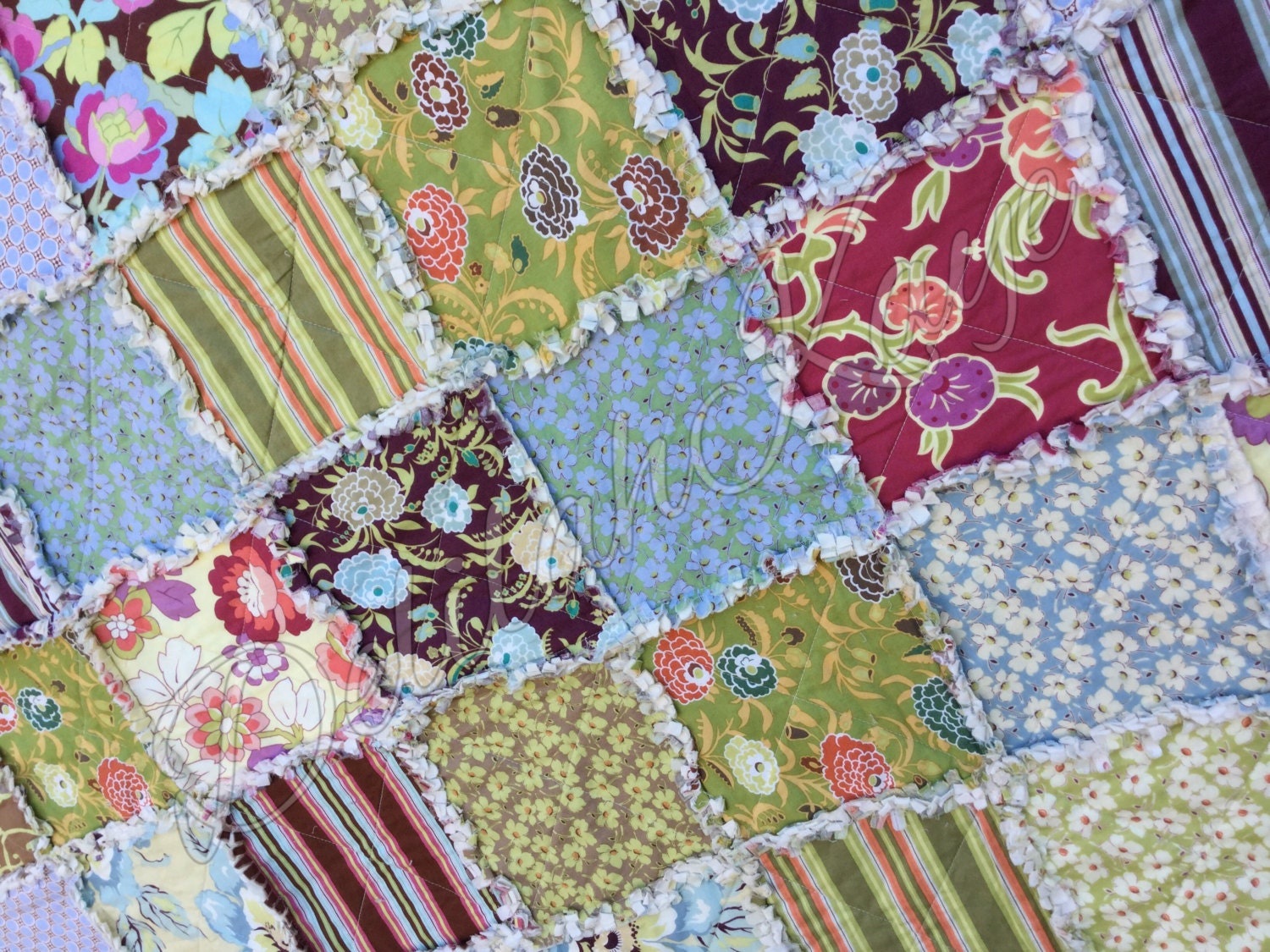 Ready To Ship Rag Quilt Queen Size Gypsy Caravan Amy