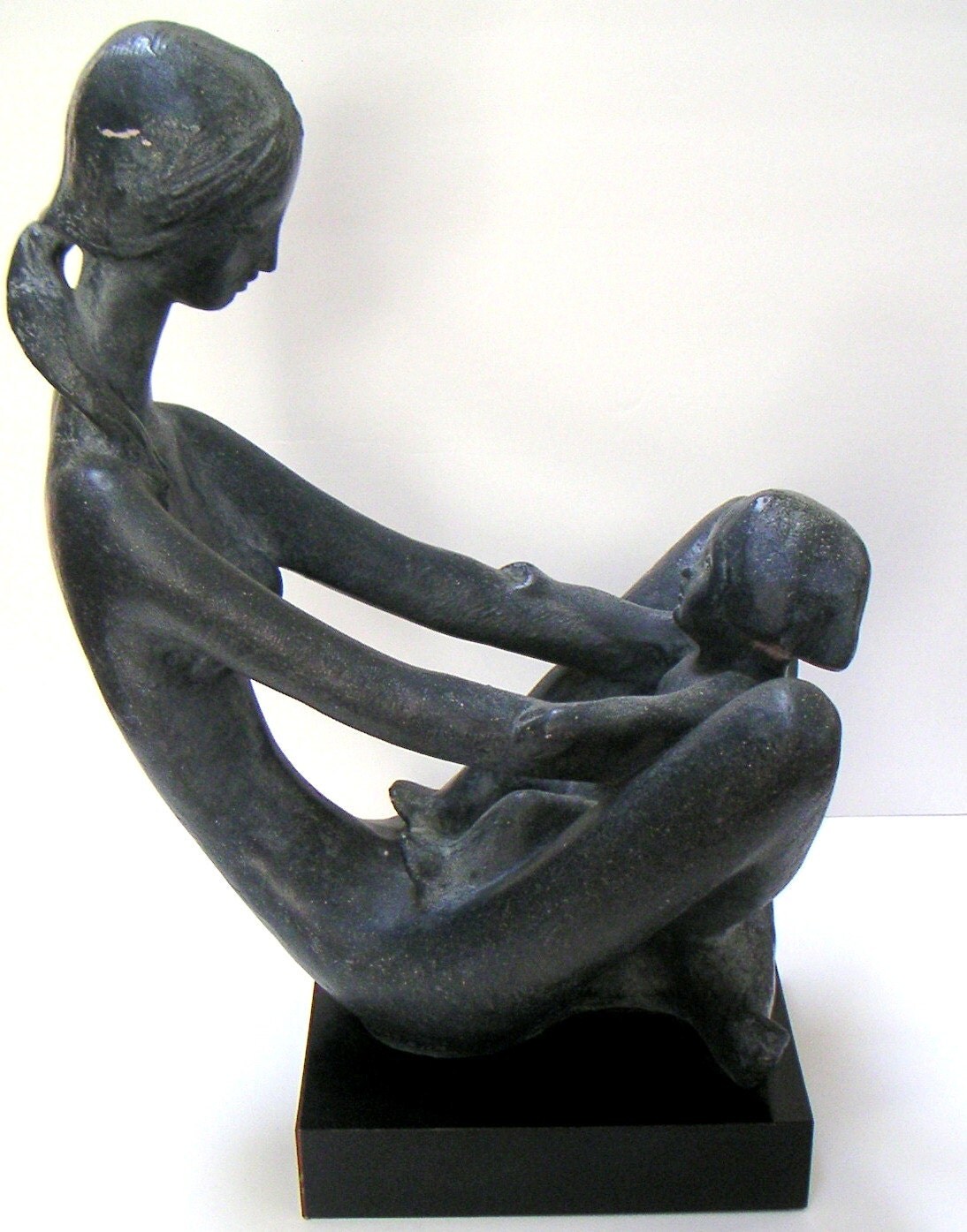 Vintage Sculpture of Mother and Child by Austin