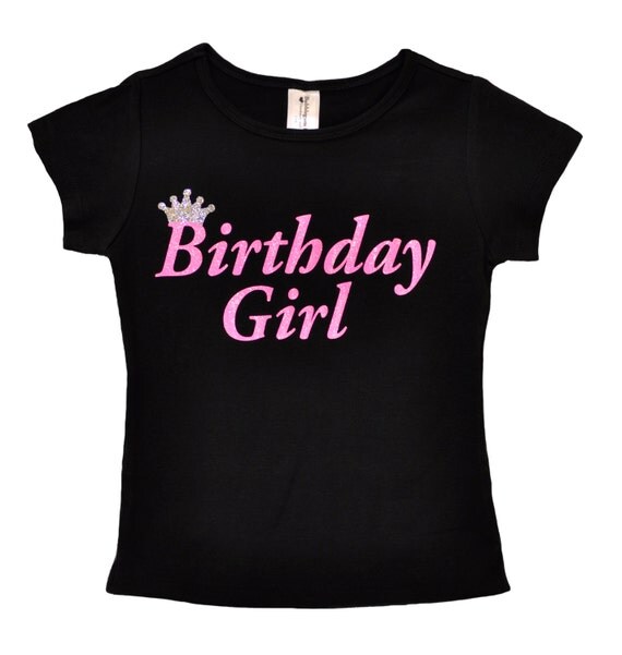 Birthday Girl Shirt Party TShirt Black and Pink Shirt Tee