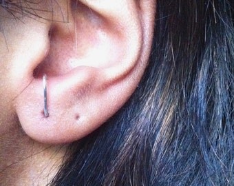 Suspender Earrings in Gold Silver or Rose Gold, Ear Suspenders, Edgy Earrings, Line Earrings, Bar Earrings, Minimalist Stud Earrings Gift