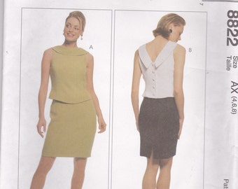Unusual Dress Pattern McCalls 8822 Sizes 4 6 8 Uncut