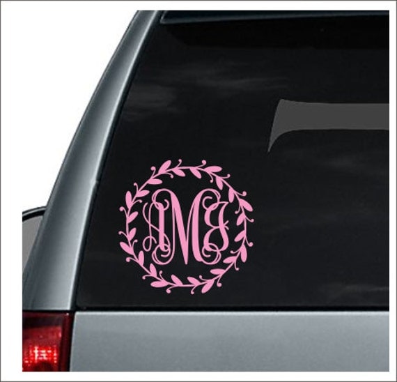 Monogram Car Decal Car Decal for Women Vine by CustomVinylbyBridge
