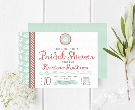 Seaside Bridal Shower Invites