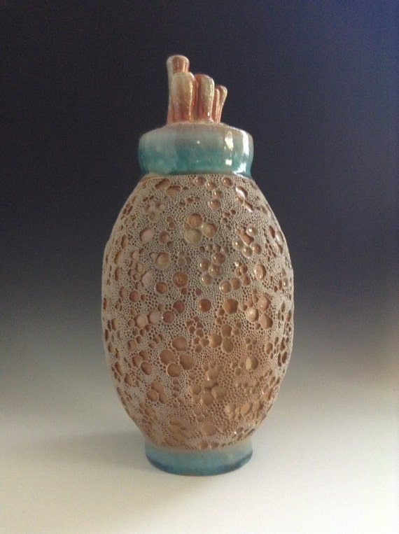 Items similar to Ceramic Vase Sea Bubbles Large Decorative Pot on Etsy