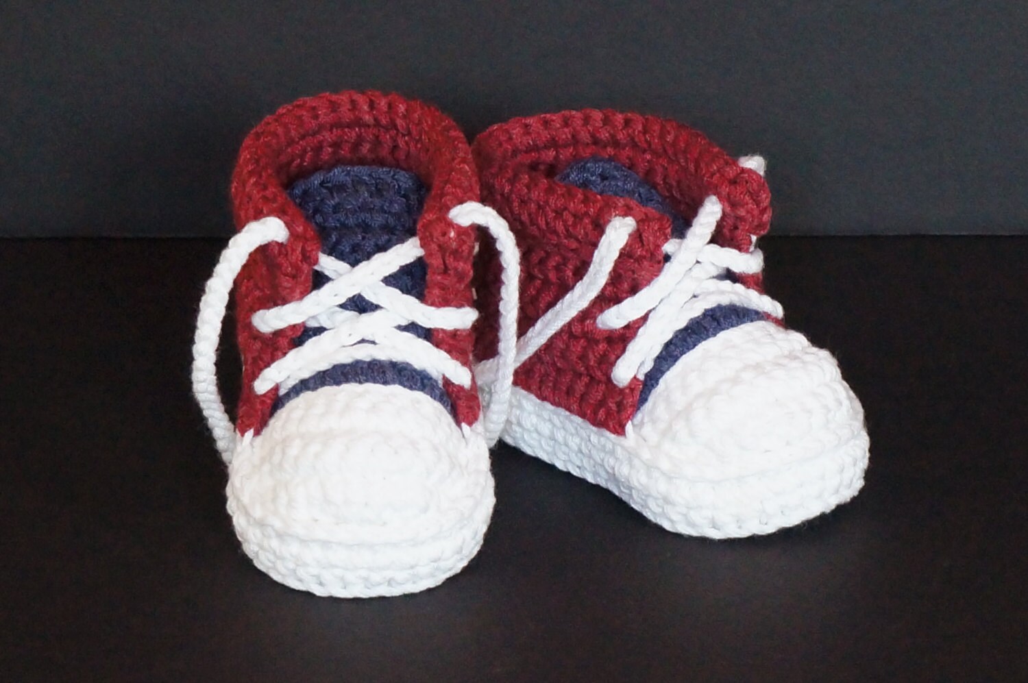Baby Tennis Shoes, Baby Sneakers, Crochet Baby Shoes, Red White