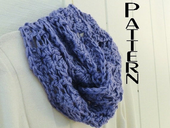 Crochet PATTERN Chunky Lace Infinity Scarf Pattern DIY Circle