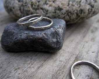 Patterned Midi Ring 3mm - Child's Ring in Solid Sterling Silver - Minimalist - Pinky Ring
