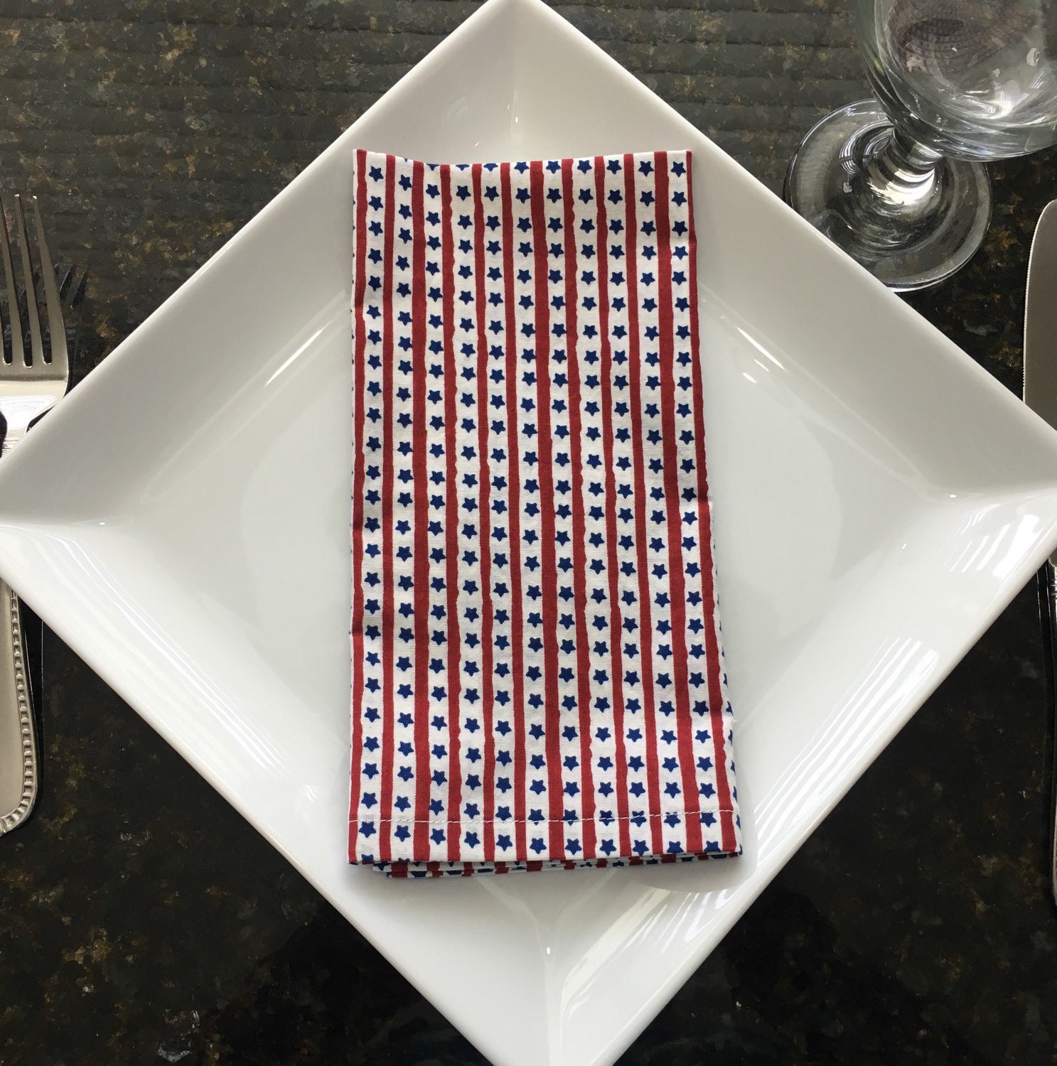 Patriotic Cloth Napkins 2 Sizes