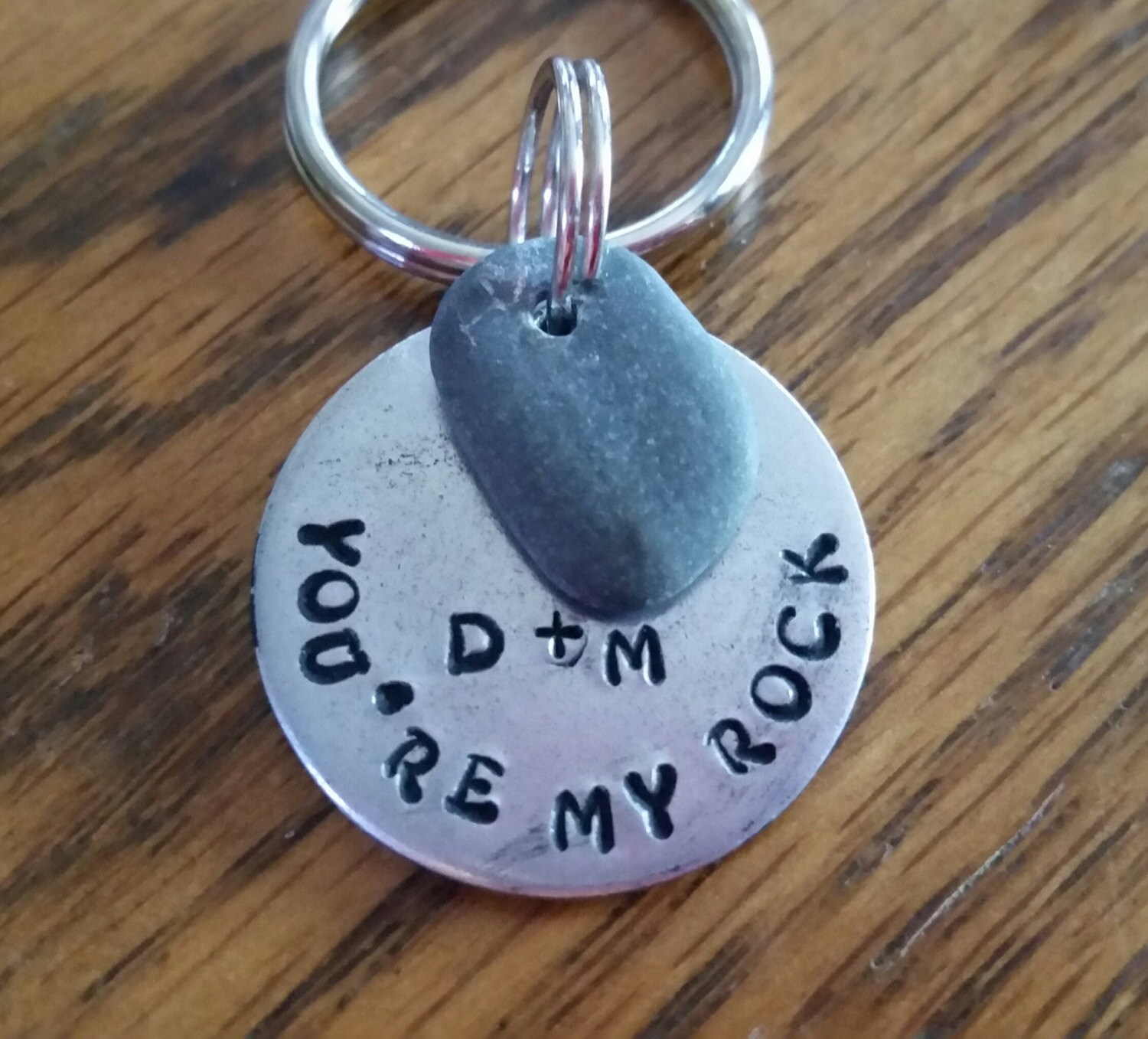 personalized you're my rock keychain inspirational by TiffysLove