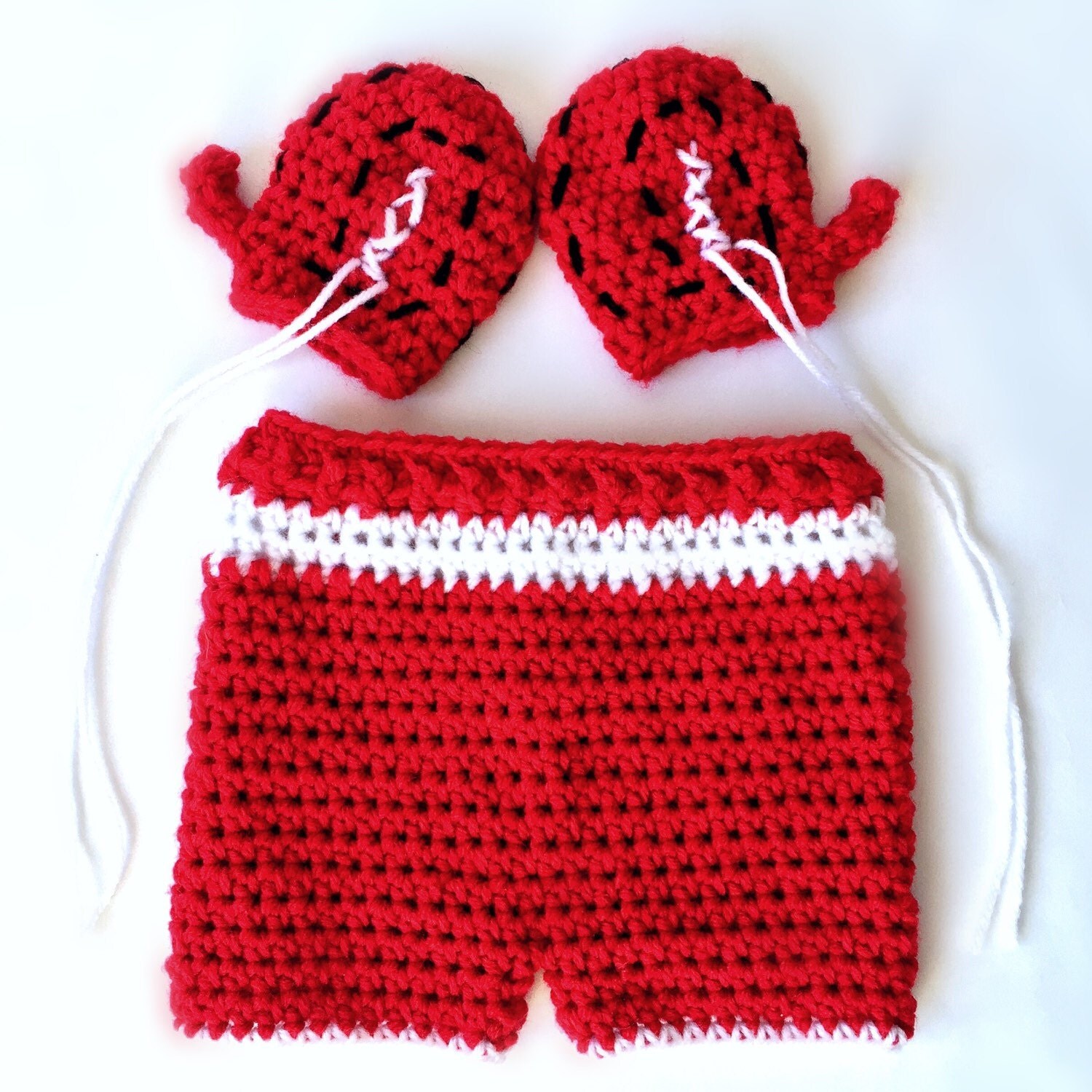 Baby outfits for pictures Crochet Boxing Gloves and Boxing