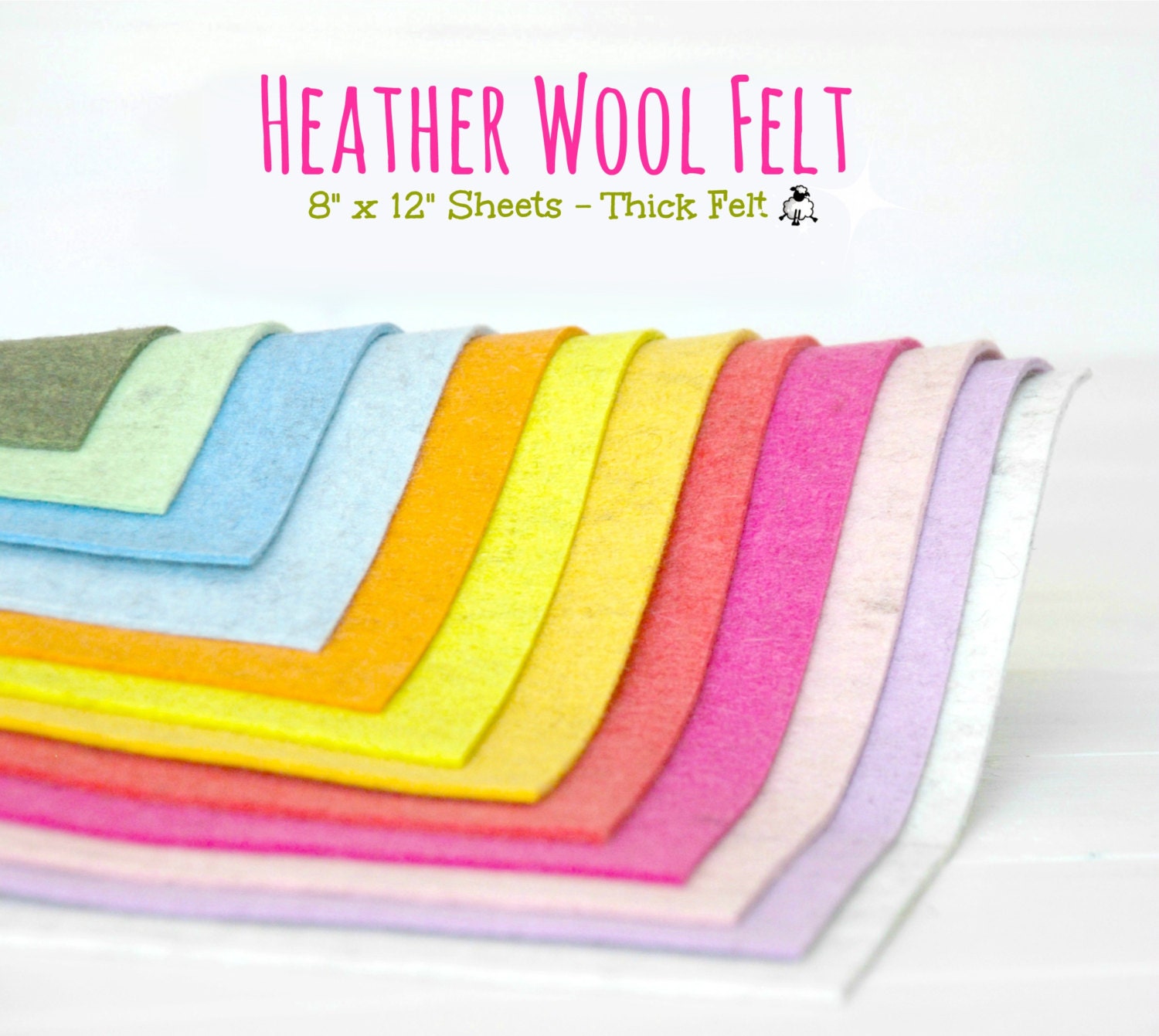 Heather Wool Felt Thick Heather Wool Felt Sheets 10 Wool
