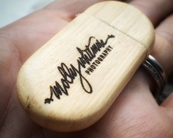 1 Personalized 8GB USB Drive, Engraved Zip Drive, Custom Thumb Drives, Wooden USB Drives, Bamboo Zip Drives
