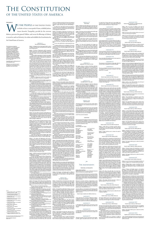 the constitution of the united states a 24 by 36 inch
