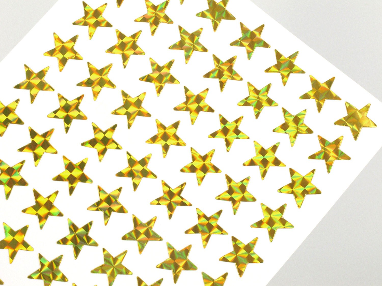 Mini Gold Star Stickers 15mm Yellow hologram sticky tags