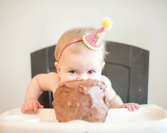 Party Hat Birthday Pink Lemonade Party First Birthday Crown Hat Glitter Cake Smash Smash Cake Little Blue Olive