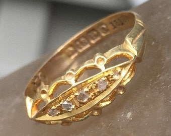 antique victorian diamond ring unique engagement ring 18k yellow gold 1863 64 - Victorian Wedding Rings antique victorian diamond ring unique engagement ring 18k yellow gold 1863 64 - Victorian Wedding Rings