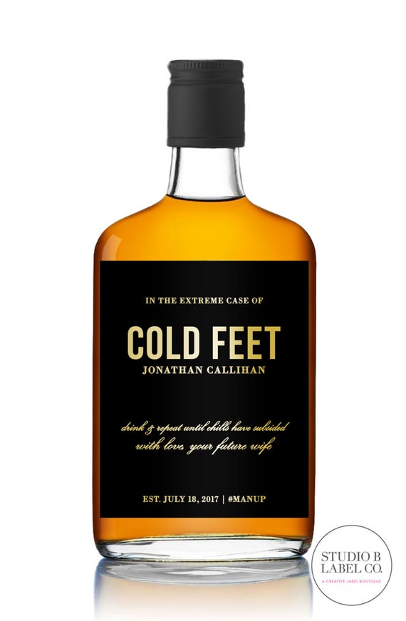 Grooms Gift Cold Feet Label - GOLD FOIL Label
