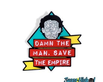 Mark with a "K". (Empire Records Inspired 1.25" Enamel Pin) *Damn the Man - 90s - Movie Quote - Rex Manning - Glitter - Cult - Rock n Roll*