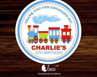 Choo Choo Train Birthday Stickers, Train Party Favors, Train Favor Tags