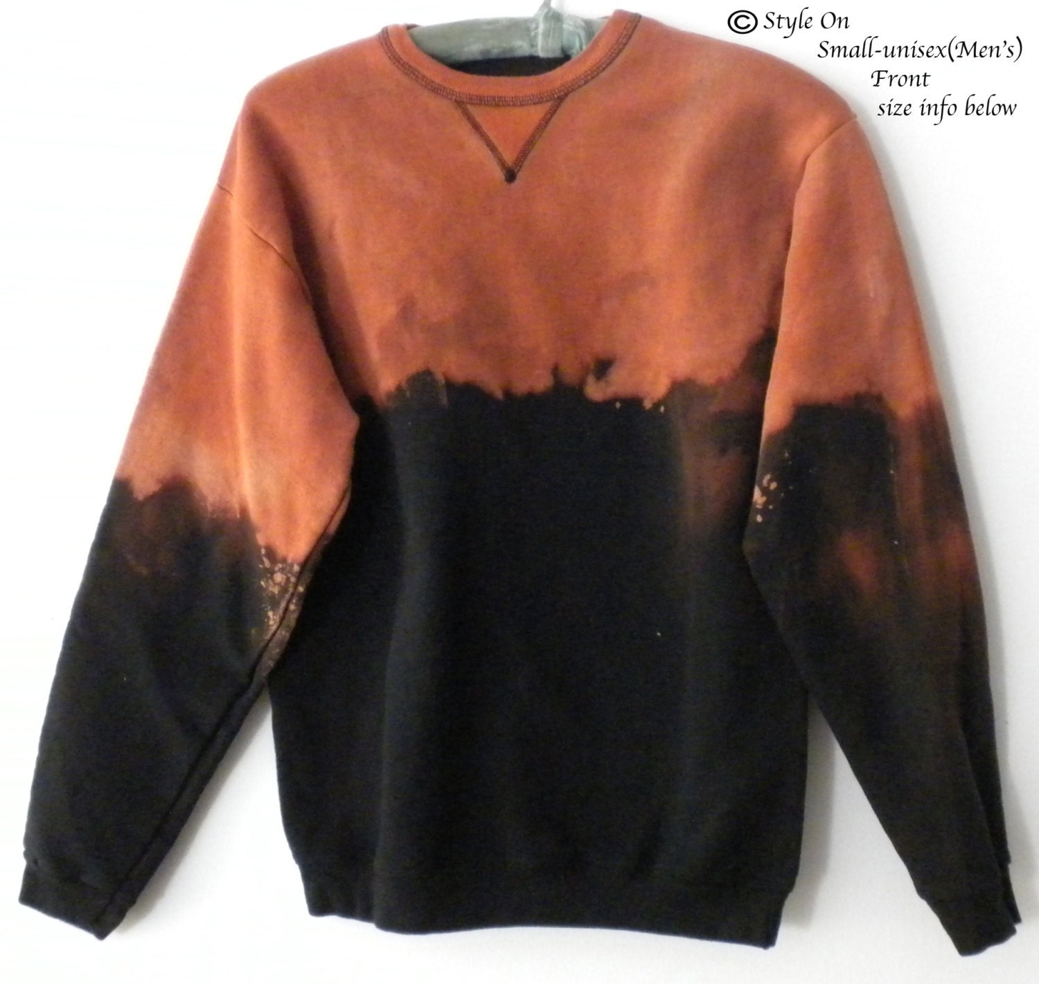 Black Sweatshirt Black crewneck sweatshirt dip dyed crew