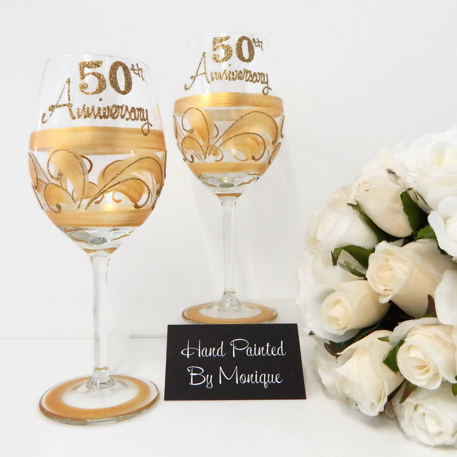 50th Anniversary Wine Glass Celebration Gift For Parents