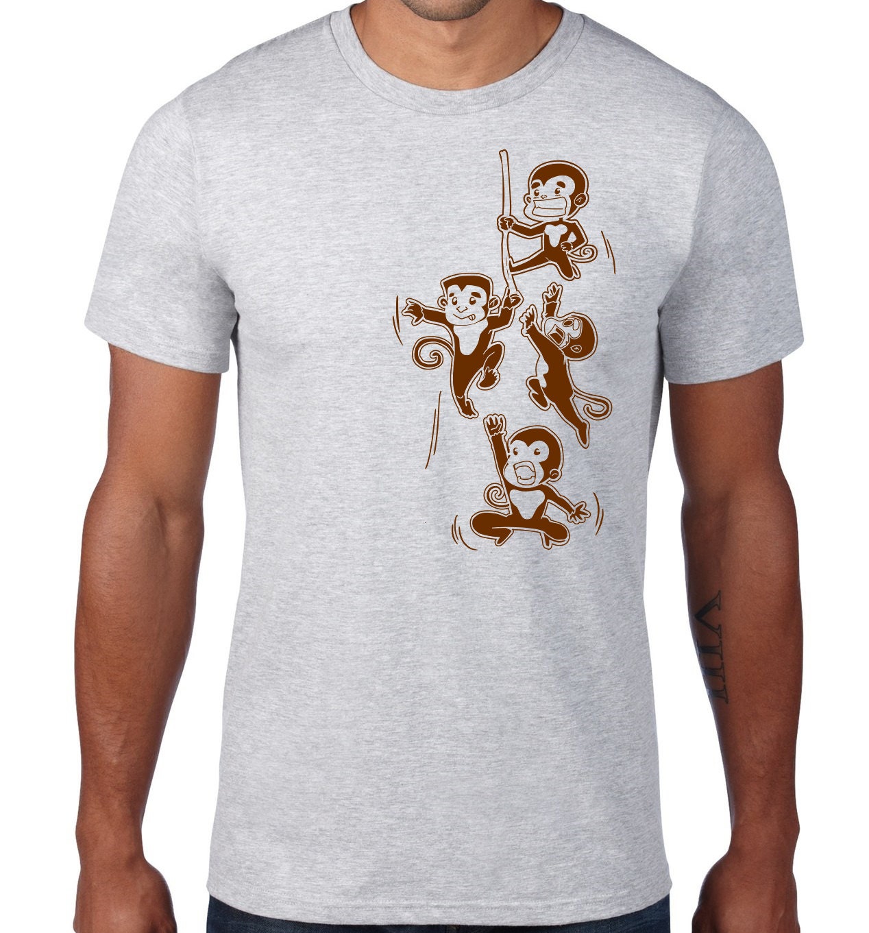 Funny Monkey Tshirt Playful Monkey T Shirt Cheeky Monkey