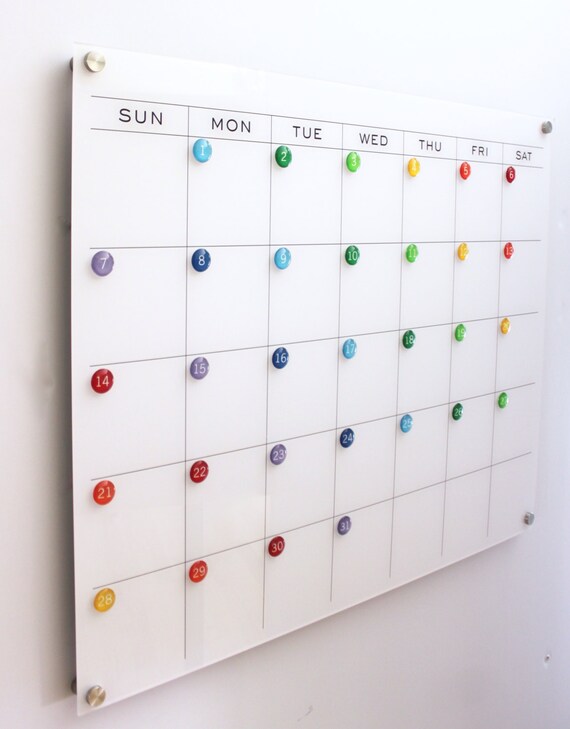 Acrylic Dry Erase Calendar MEDIUM Size NEW Floating