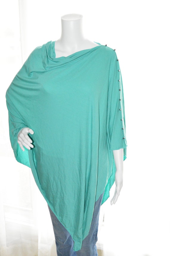 Items similar to Turquoise Aqua Studded Poncho/ Nursing Poncho ...