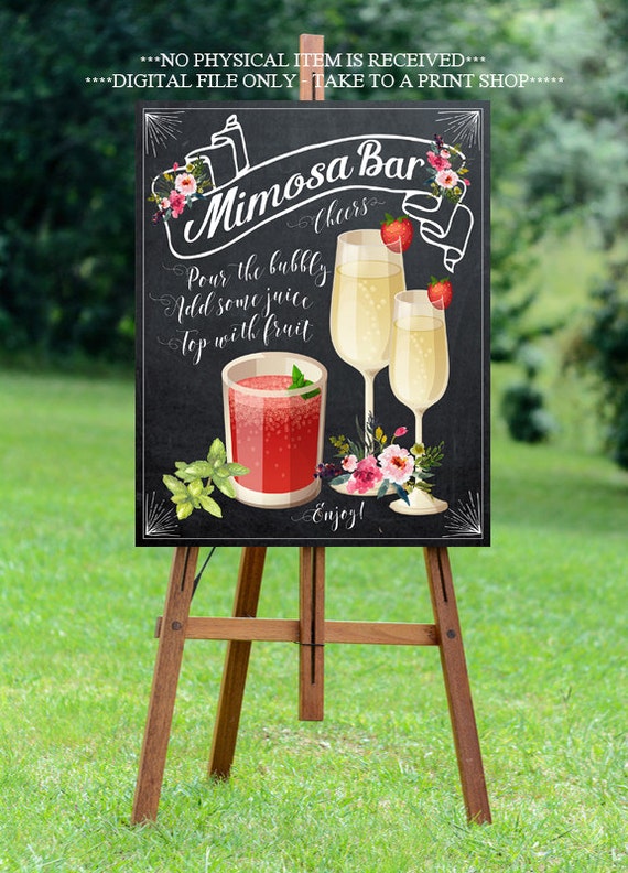 chalkboard mimosa bar sign printable mimosa bar sign wedding