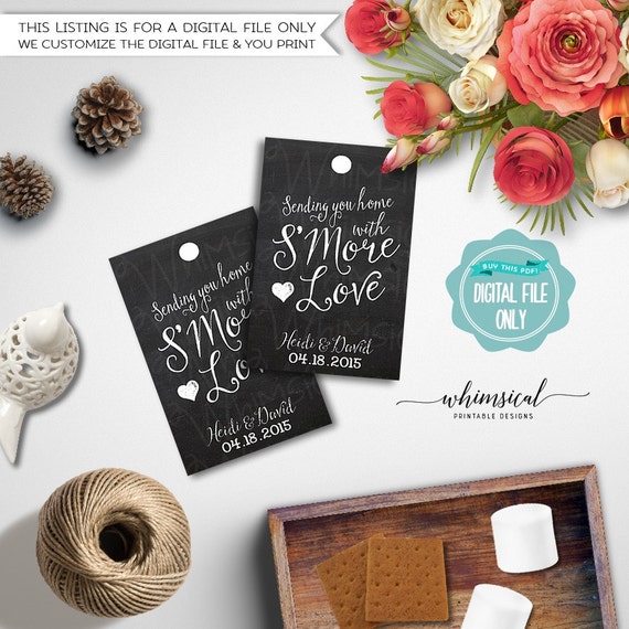 S'More Love Favor Tag "Swirly" (Printable File Only) S'More Kit Wedding ...