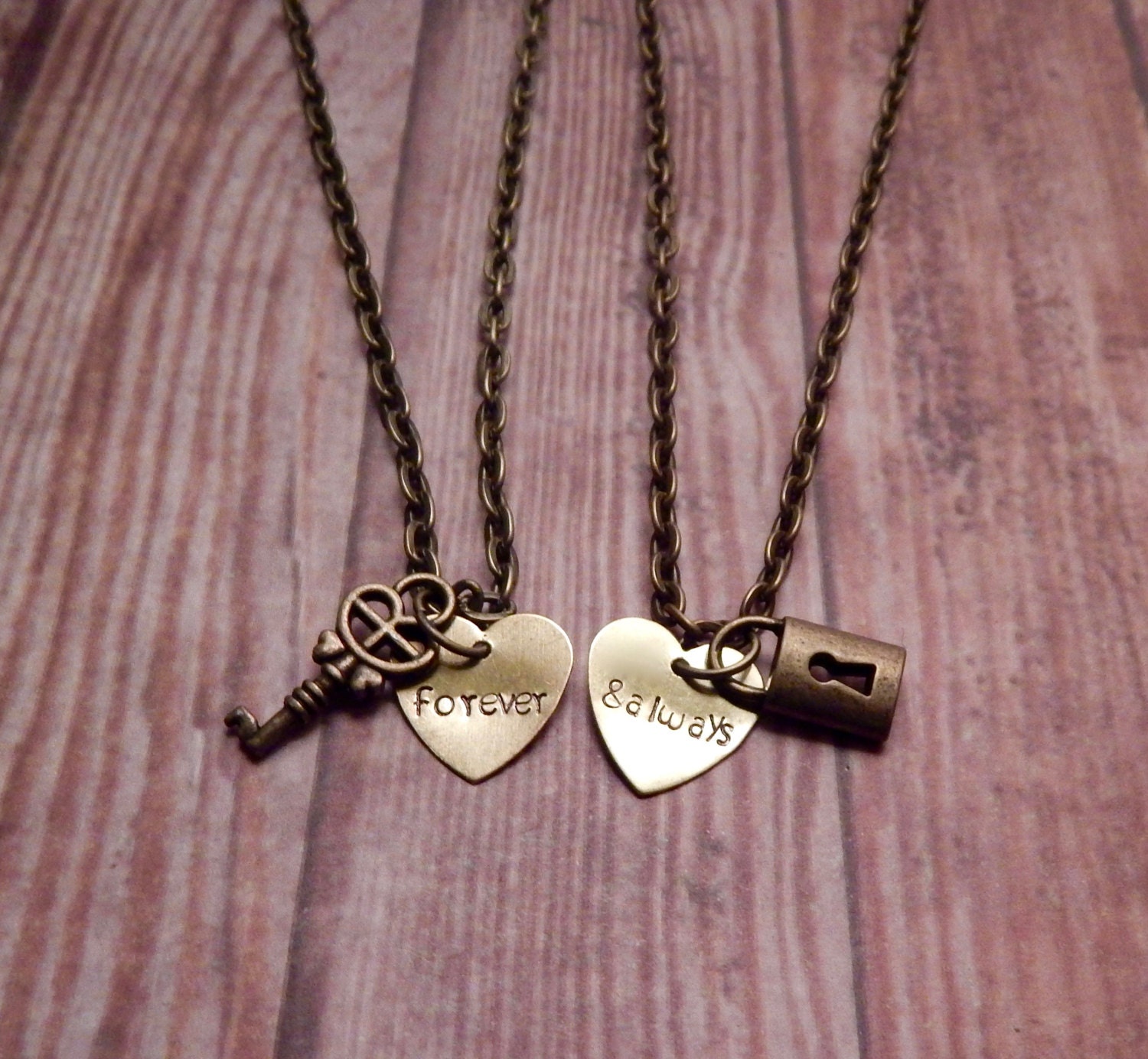 Lock and key necklace set for couples Clearance