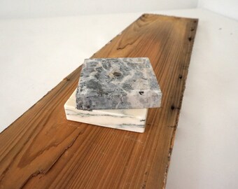 Two Vintage Square Marble Lamp Bases for Repurpose