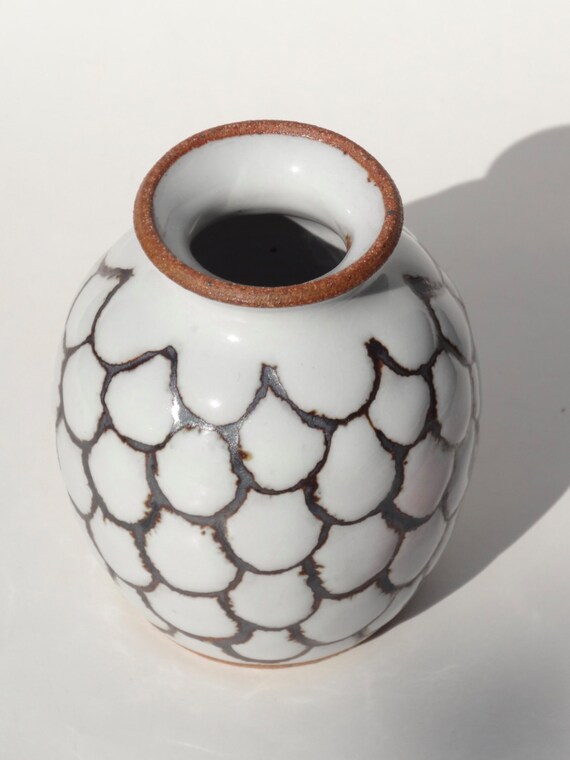 Handmade ceramic vase in gloss white with by joanlaidigceramics
