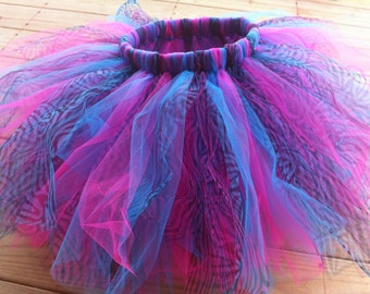 Handmade Zebra Printed Fuchsia and Turquoise Tutu! Infant/Girls Tutu- Birthday Tutu, Photo Prop, Photo Shoot, Any Occassion