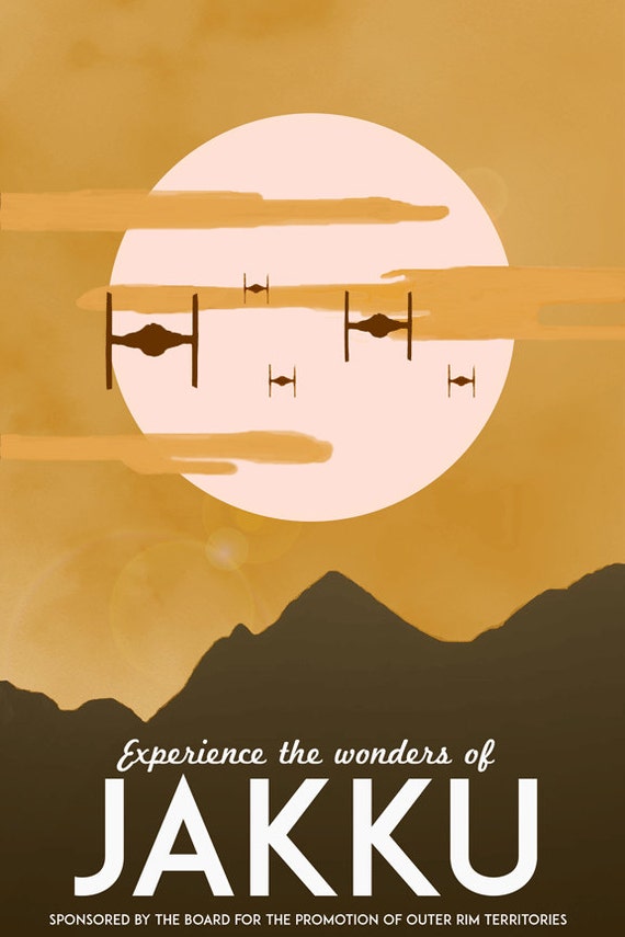 Star Wars The Force Awakens Vintage Travel Poster Visit