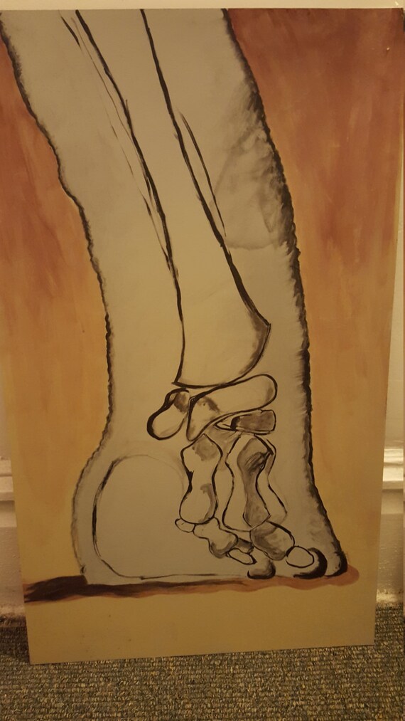 Elephant Foot Xray Skeleton Painting 17.5x29in