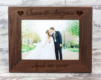 Personalized Picture Frame, Wedding Picture Frame, Walnut Picture Frame, Personalized Photo Frame, Custom Photo Frame, Wedding Gift, Gift