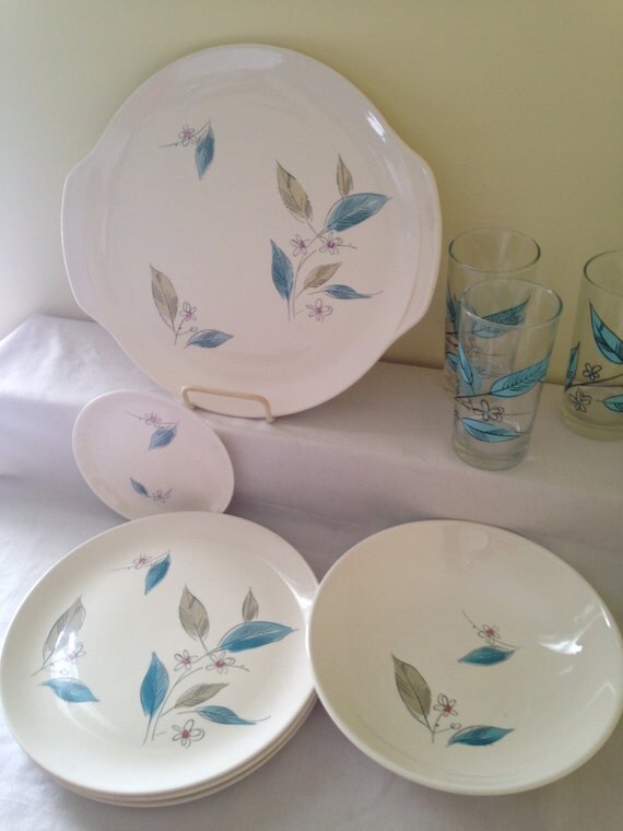 Items similar to Salem China Biscayne Dinnerware 9 pc Platter Serving