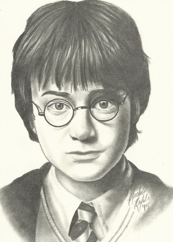 Items similar to Harry Potter Art Drawing Pencil Graphite Print or ...